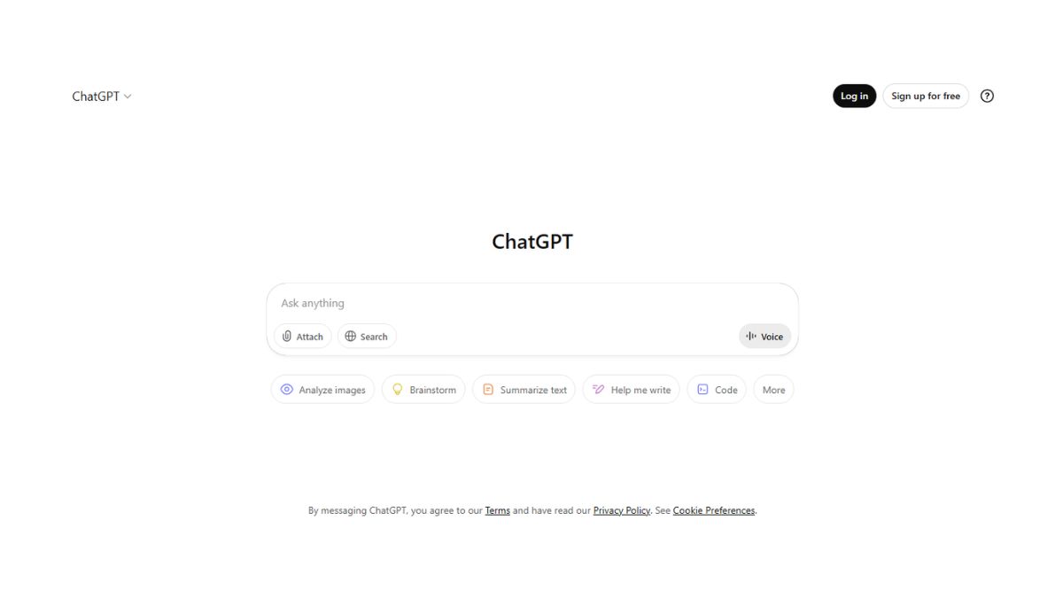Screenshot of ChatGPT interface Screenshot of ChatGPT interface