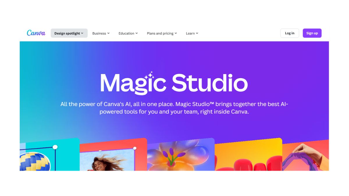 Screenshot of canva magic studio interface