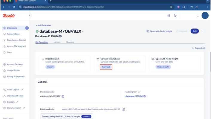 click Connect to database Connect in redis.io click Connect to database Connect in redis.io