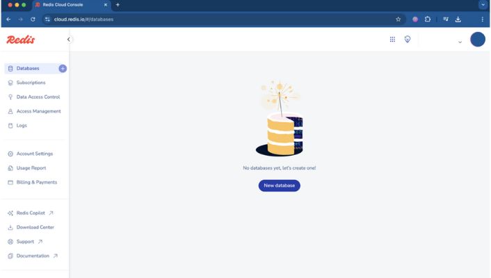 login to redis.io Click new database login to redis.io Click new database